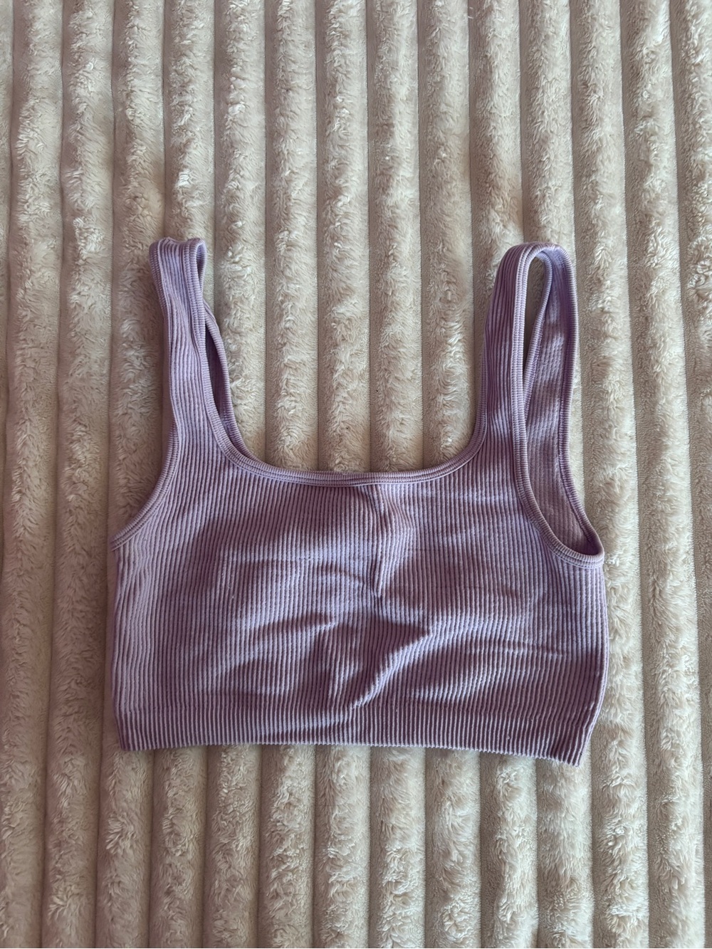 Cotton On Ribbed Lavender Scoop Crop Tank